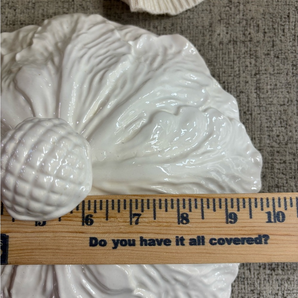 White Ceramic Cabbage Whittier Pottery Tureen with Lid and Ladle - Picture 16 of 16